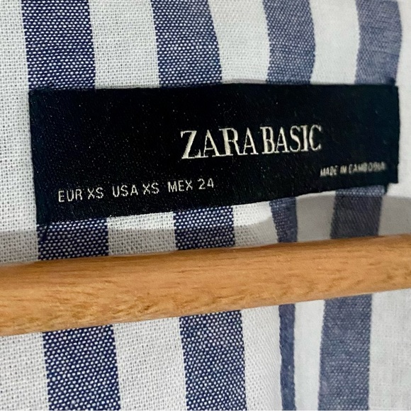 NWT Zara Open-Front Lightweight Striped Blazer Jacket - Picture 3 of 4